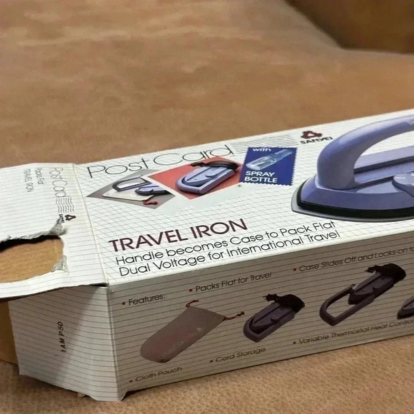 Vintage Post Card Travel Iron In Box Working Condition - Picture 2 of 5